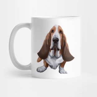 Cute Basset Hound Drawing Mug